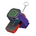 1200mAh Portable Charger Mini Magnetic Wireless Power Bank with Keychain for iWatch Series - Red