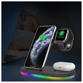 Support de Chargement Sans Fil 3-en-1 pour Apple iPhone, iWatch et AirPods - Noir