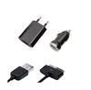 Kit Chargeur 3-en-1 pour iPhone, iPhone 3G, 3GS, iPhone 4, 4S, iPod - Noir