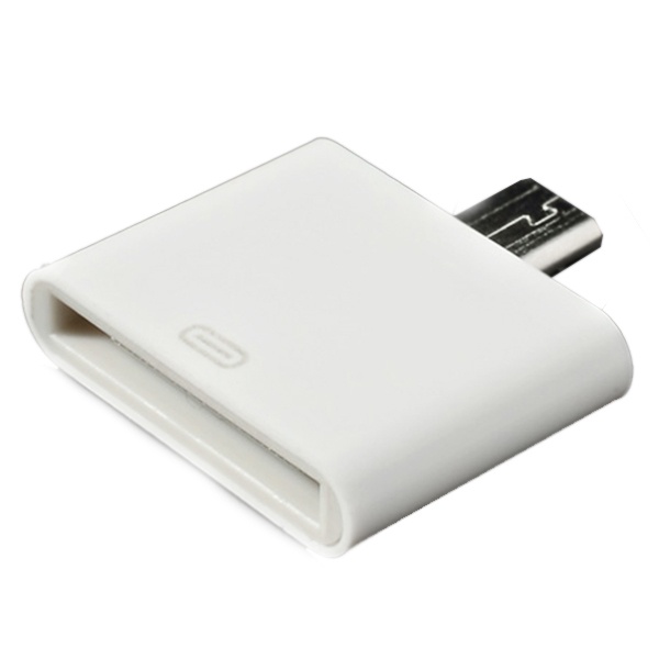 Adaptateur Compatible 30broches / Micro USB Blanc