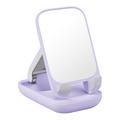 Support De Téléphone Pliant Série BASEUS Seashell Avec Miroir, Support De Téléphone Portable Réglable - Violet