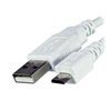 C�ble USB 2.0 / Micro USB Dinic - Blanc - 0,5m