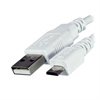 C�ble USB 2.0 / Micro USB Dinic - Blanc - 2m