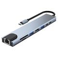Lippa 8-in-1 87W USB-C Hub - PD, 4K - Gris