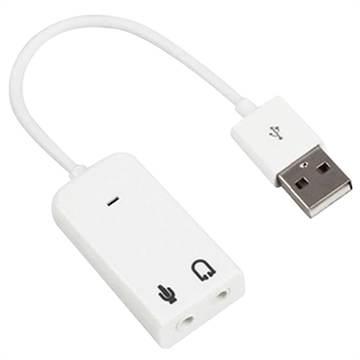 Carte Son USB Externe Portable - Blanc