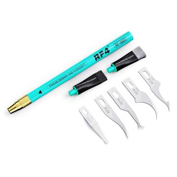 RF4 RF-KB11 Etain multifonctionnel, Glue Handheld Remover Mobile Phone Repair Blade Cutter Set with Blades