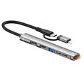 SVT02 Pour iPhone+Adaptateur Hub Type-C à 2 Ports Type-C+USB+2 Fentes pour Lecteur de Cartes
