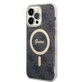Coque iPhone 15 Pro Max Guess IML 4G - Compatible MagSafe - Noire