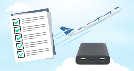 Prendre une batterie de secours dans un avion