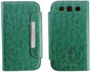 Commander housse en cuir pour Galaxy S3 verte