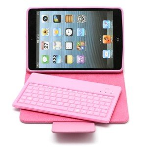 étui avec clavier pour ipad mini rose