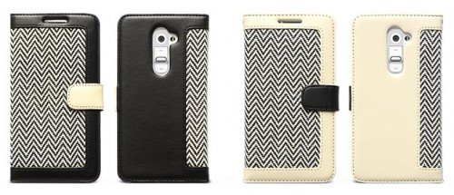 zenus étui chevron de style portefeuille lg g2 - coloris