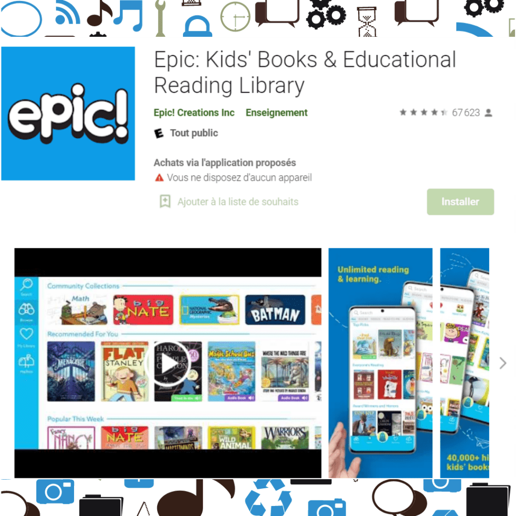 Application de lecture Epic