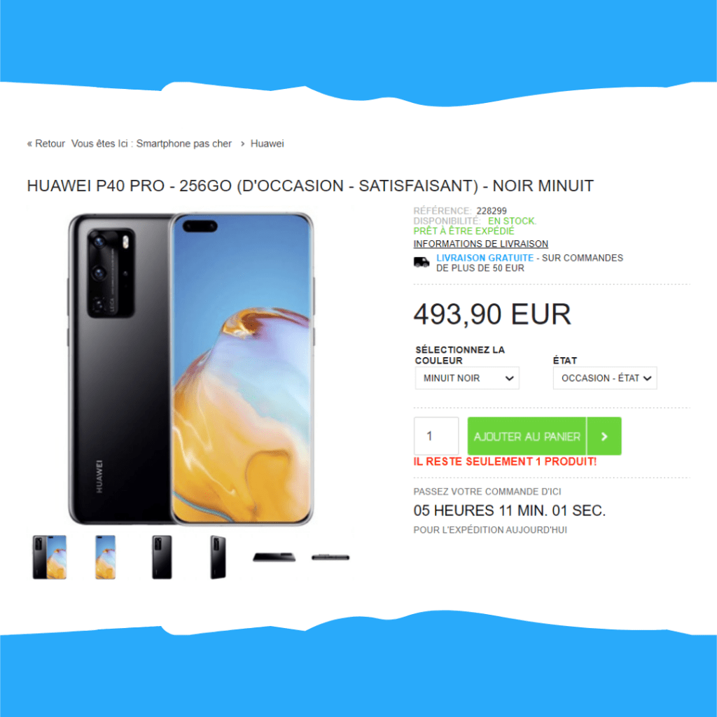 Téléphone d'occasion - satisfaisant