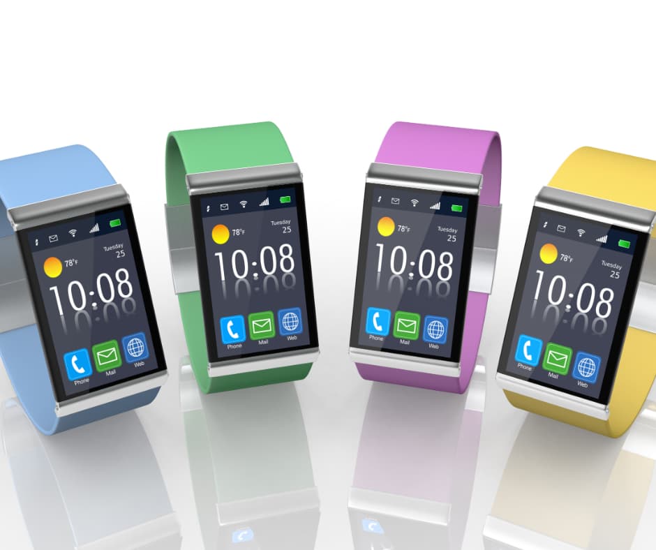 Montres connectées de différentes couleurs