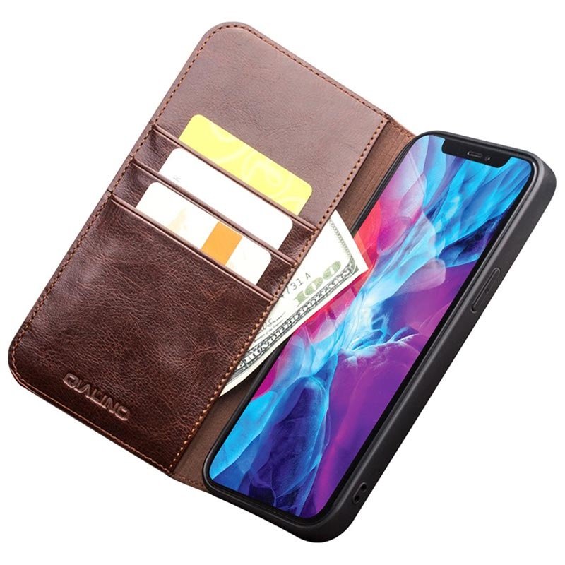 Étui portefeuille en cuir Qialino Classic iPhone 13 Étui portefeuille en cuir Qialino Classic pour iPhone 13