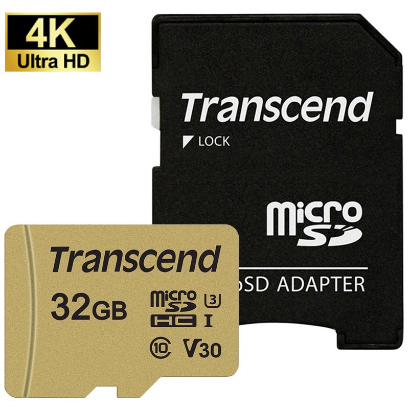 Carte mémoire MicroSDHC/MicroSDXC Transcend 500S de 32Go