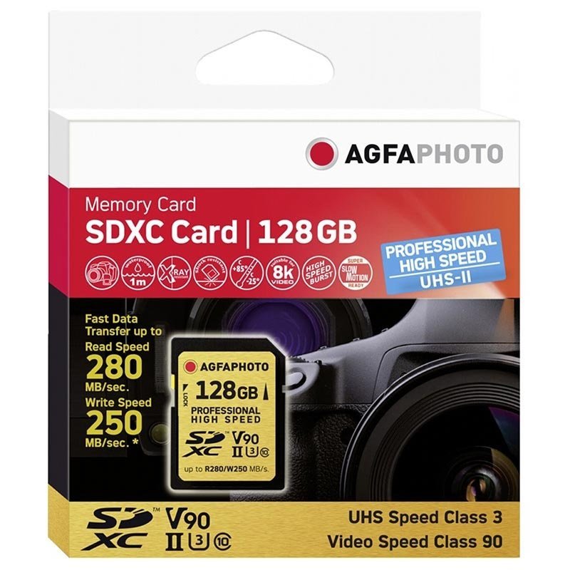 Carte mémoire SDXC AgfaPhoto Professional High Speed de 128Go