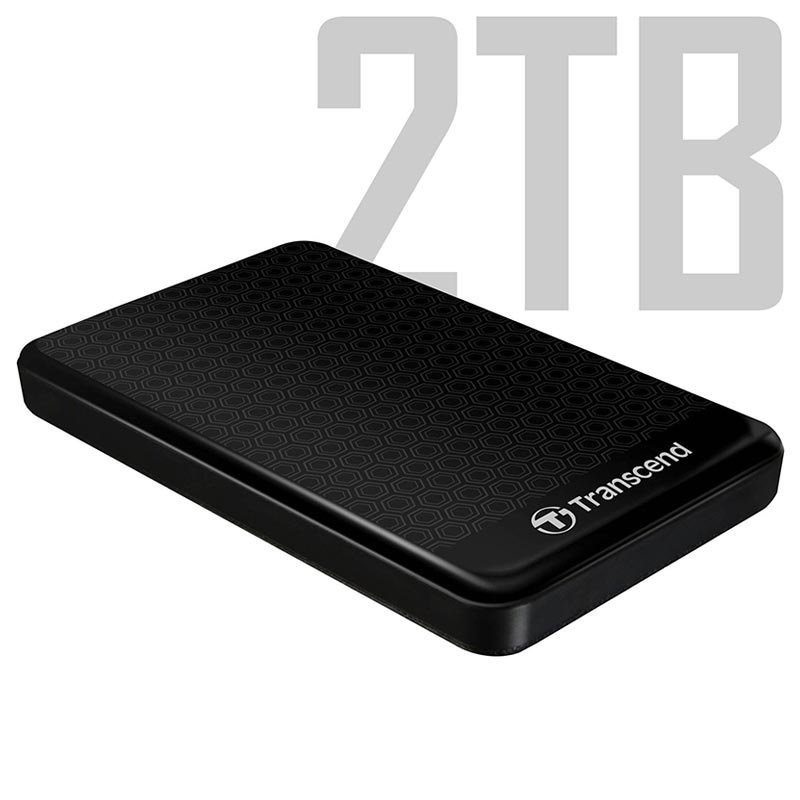 Disque dur externe Transcend noir avec 2 To de mémoire Disque dur externe noir de Transcend de 2 To