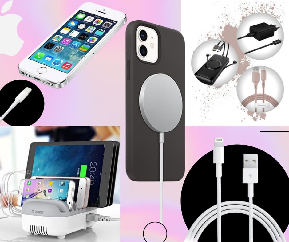 Chargeur MagSafe Apple, adaptateurs secteur et câbles Lightning Chargeur MagSafe Apple, câbles Lightning et adaptateurs secteur
