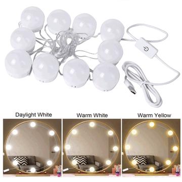 Chaîne lumineuse 10 LED pour miroir / Lumière USB pour miroir de maquillage
