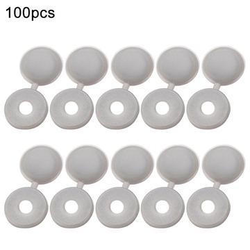 100 Pcs. Cache-vis en plastique à charnière - Gris clair