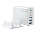 Chargeur de bureau GaN 135W / Station de charge haute vitesse 6 ports - 3x USB-C, 3x USB-A