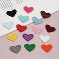 15 pces d'écussons thermocollants en forme de coeur coloré - pour vêtements et accessoires