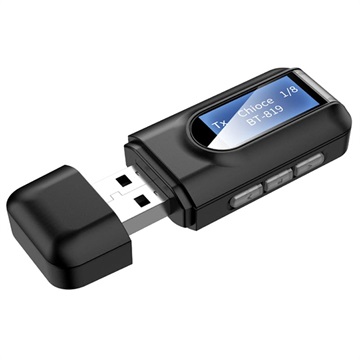 Adaptateur Audio Bluetooth 2-en-1 avec Écran LCD RT11 - Noir