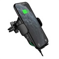 Support Voiture / Chargeur Sans Fil 2-en-1 CW15 - 15W - Noir