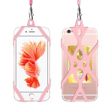 Courroie de cou 2-en-1 avec étui en silicone pour Smartphone - 6.5"