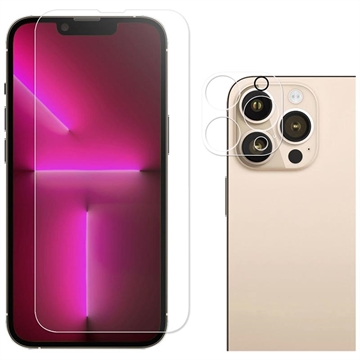 Ensemble 2-en-1 iPhone 14 Pro Protecteur d\'Écran en Verre Trempé et Objectif d\'Appareil Photo