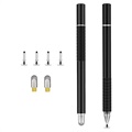 Stylet Capacitif Universel 2-en-1 - 2 Pièces - Noir