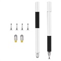 Stylet Capacitif Universel 2-en-1 - 2 Pièces - Argenté