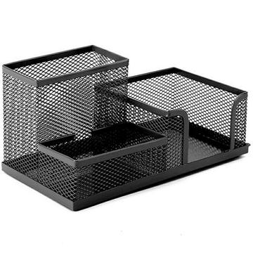 Organisateur de bureau en maille métallique à 3 compartiments