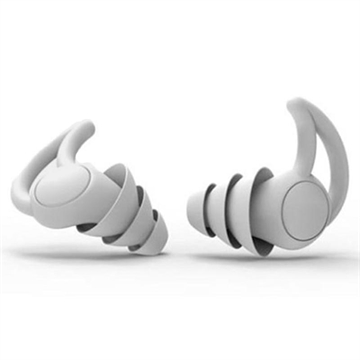 Bouchons d\'Oreilles en Silicone à Réduction de Bruit à 3 Couches - Gris Clair