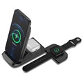 Station de Charge Sans Fil Pliable 3-en-1 HS-V8 - Noir