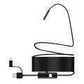 Caméra endoscopique 3-en-1 étanche 7mm pour mobile - USB, MicroUSB, Type-C - 1m