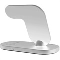 Support de Chargement Sans Fil 3-en-1 pour Apple iPhone, iWatch et AirPods - Blanc