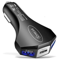 Chargeur Voiture Multiport Universel avec QC 3.0 - 7A - Noir