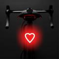 3664 feu arrière de vélo créatif IPX2 étanche petit vélo lumière LED support USB charge pour le cyclisme en plein air (Emballage ouvert - Acceptable) - coeur