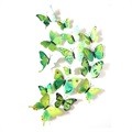 Set d'Autocollants Muraux 3D Décoratifs Papillons DIY - Vert
