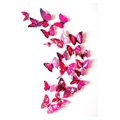 Set d'Autocollants Muraux 3D Décoratifs Papillons DIY - Rose