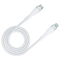 Câble de Charge et de Données USB-C/Lightning 3MK HyperSilicone - 1m - Blanc