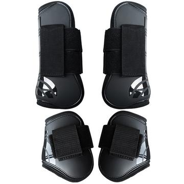 Guêtres de tendon et de boulet pour cheval, lot de 4 pièces - taille M - noir