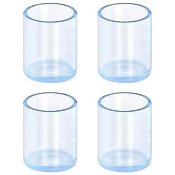 Couvre-jambes de chaise et de table en caoutchouc 4 pièces - 16mm - Transparent