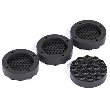 Coussinets d\'absorption des chocs en 4 parties pour machines à laver et appareils électroménagers - Noir