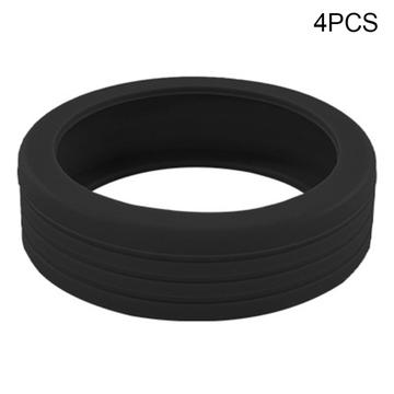 Enjoliveurs de roues en silicone 4 pièces pour bagages - Noir
