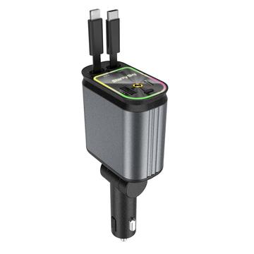 Chargeur de voiture 4-en-1 et projecteur de ciel étoilé avec câbles USB-C et Lightning