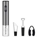 Coffret Cadeau Vin 4 en 1 avec Ouvre-Bouteille Électrique - Gris